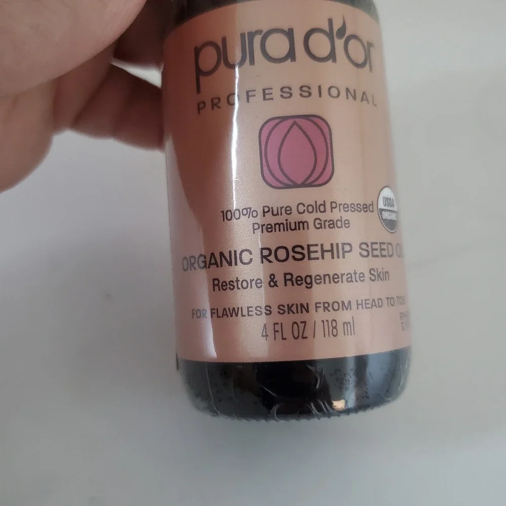 Pura D'or Professional Organic Rosehip Seed Oil 4oz 100% Pure Cold Pressed New